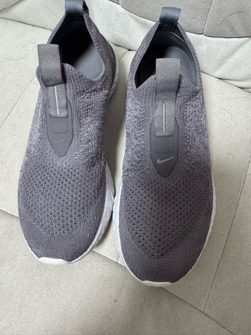 Nike women Slip-On Knit Running Shoes - Gray